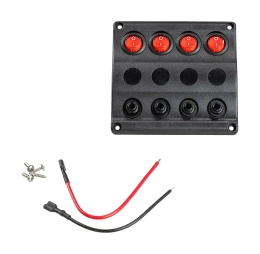 Панель бортового питания 4 переключателя, индикация, автоматы (10024-BK)